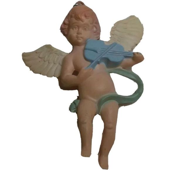 Vintage Decorative Angel Violin Christmas Ornament Decor - Picture 1 of 2